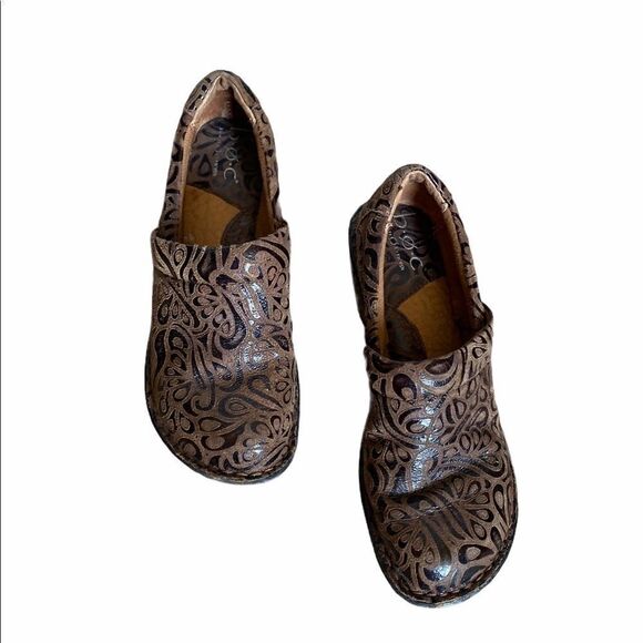 BOC Embossed Peggy Brown Comfort Clogs 6 - Picture 4 of 4
